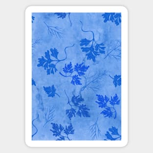 Blue Fallen Leaves Sticker